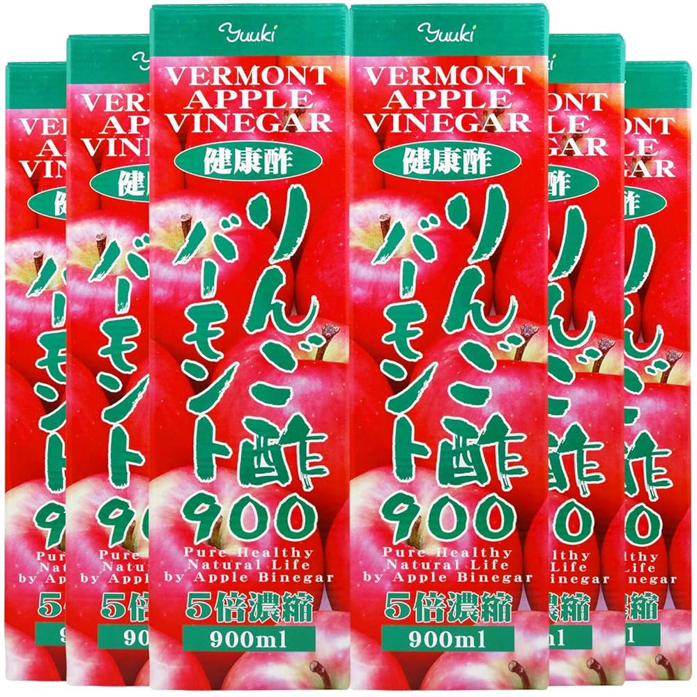 りんご酢 バーモント 6本セット 900ml 5倍 濃縮 クエン酸 りんご酸 ハチミツ ビタミン