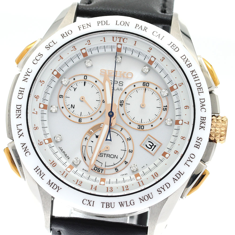 セイコー SEIKO 8X82-0AE0/SBXB021 アストロン リゾート1000本限定 10Pダイヤ ソーラー電波 メンズ _900828【中古】