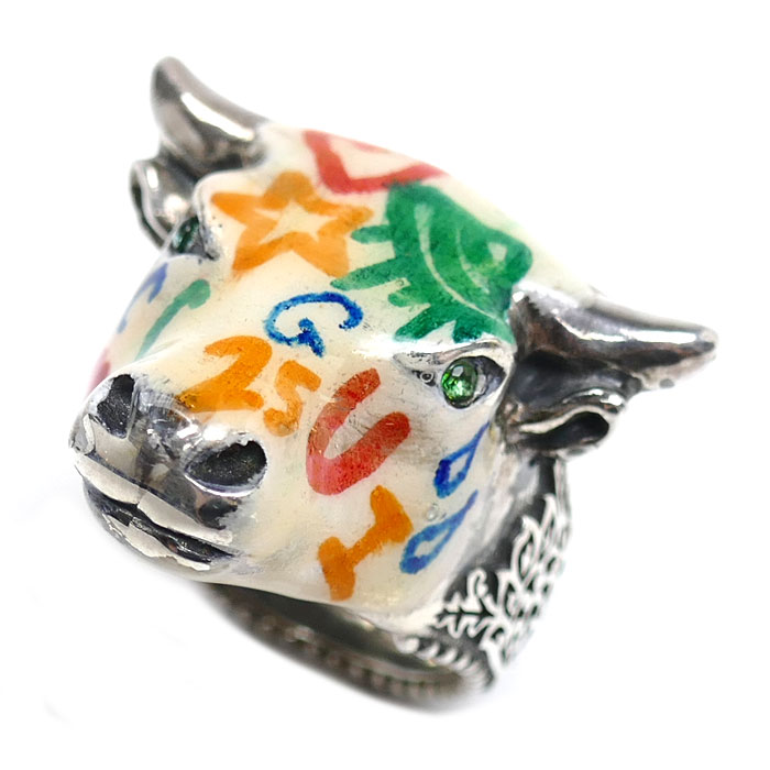 GUCCI グッチ シルバー925 アンガーフォレスト ブル リング・指輪 14号 17.8g レディース 中古