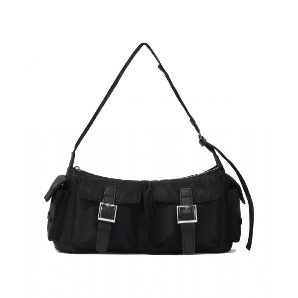 COVERNAT WOMAN クローバーハートグロー 2ポケットショルダーバッグブラック