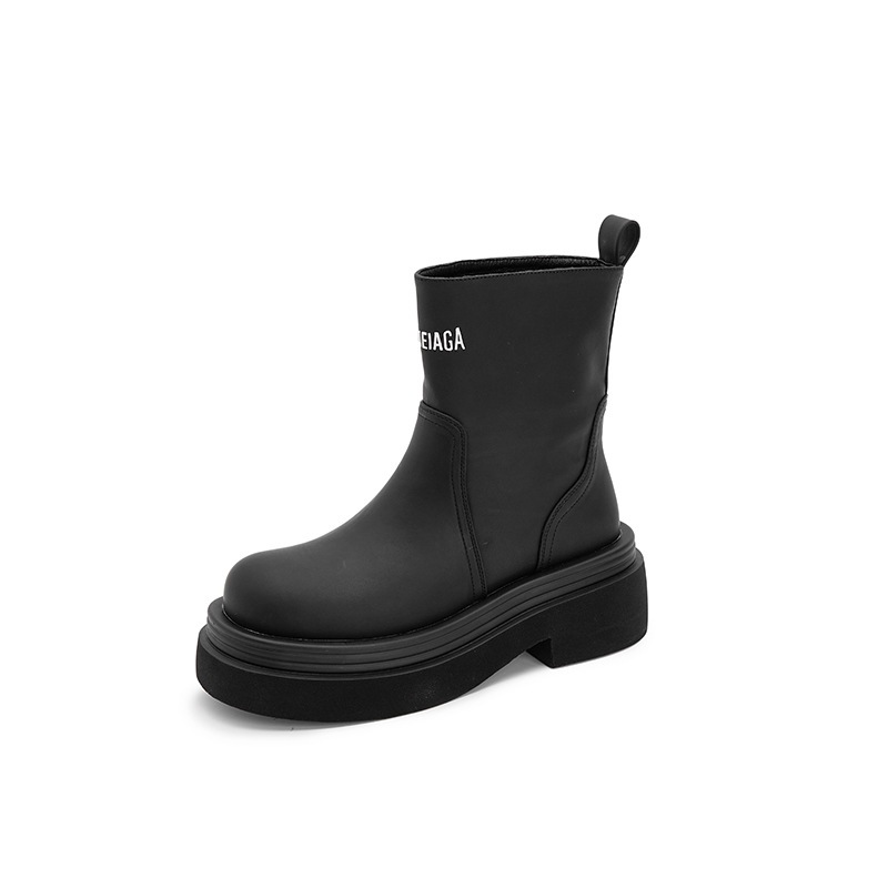 マーチンブーツ 厚底チャンキーヒール ショートブーツ