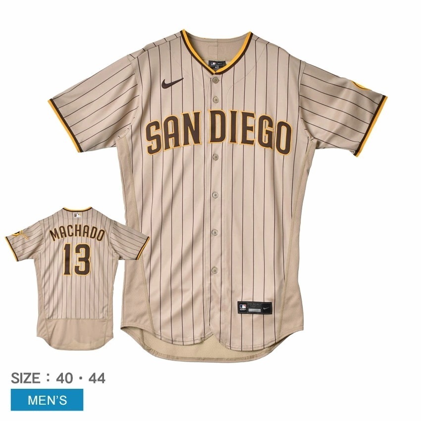8900-PY2R-PY9-M13 メンズ マニーマチャド サンディエゴパドレス MLB メジャーリーグ 公式アイテム ベースボールシャツ オーセンティック 半袖 ZSPO 野球
