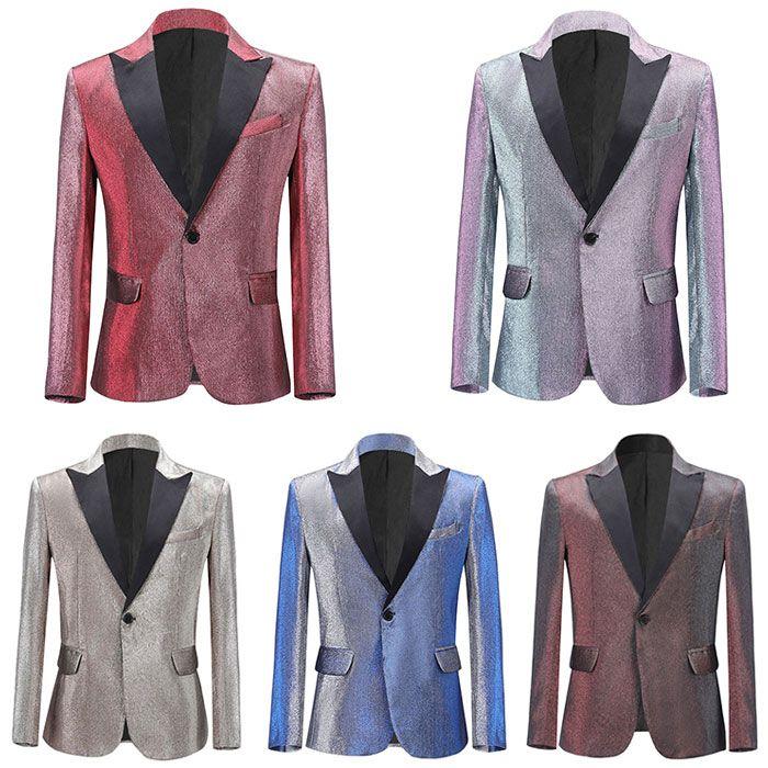 キラキラジャケット メンズ 舞台ステージ衣装 長袖ジャケット 5色 ラメ入り スリム 韓国風 舞台衣装 歌手 合唱 司会 新年会 コンサート ステージ衣装 きらきら30%までに制限