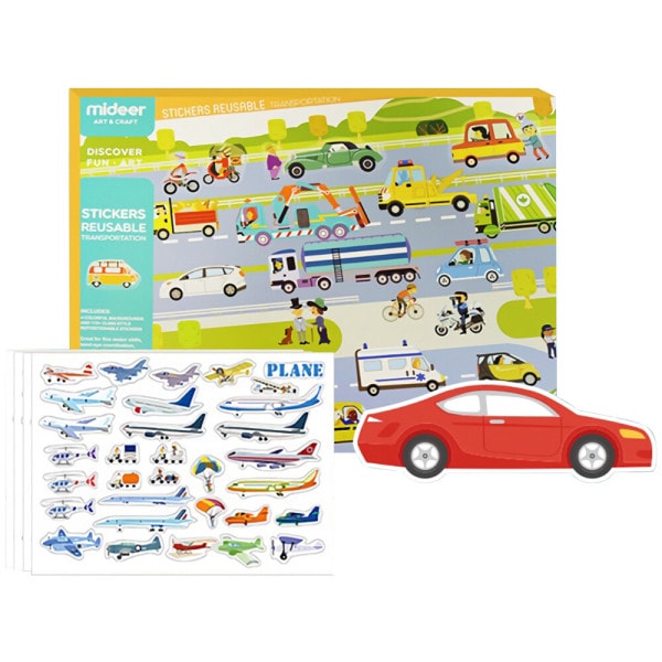 乗り物を付けたり離したり 表現学習 ステッカー おもちゃ / MIDEER