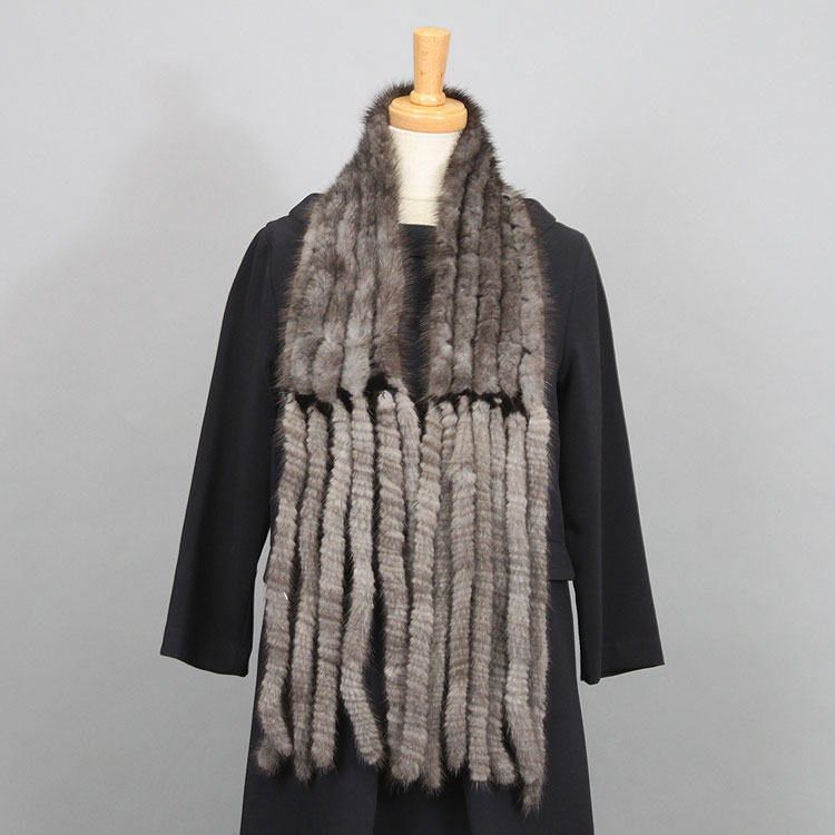 ミンク ファー マフラー グレー 送料無料 レディース ギフト プレゼント