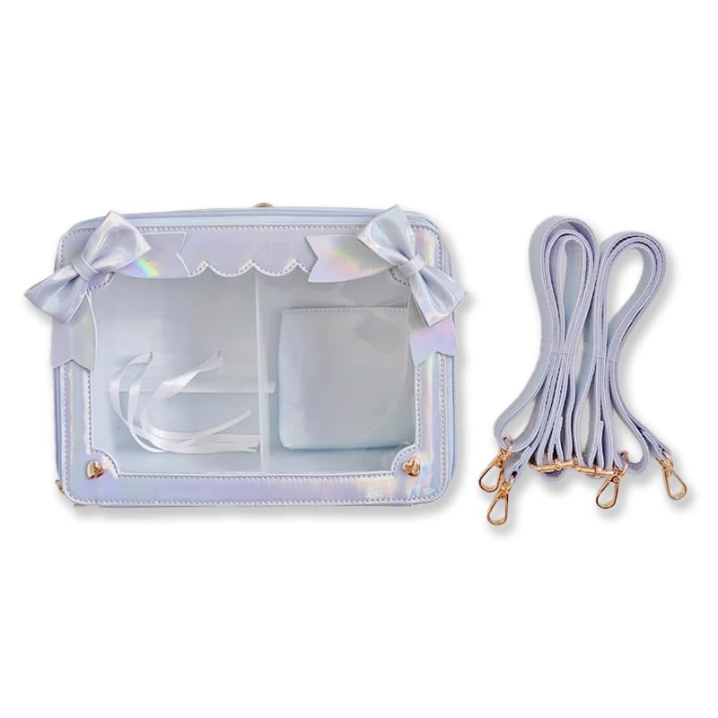 仕切り付き多機能痛バッグ(Sサイズ)/サックス 推し活グッズ オタ活 g.triger 痛バ 痛ば 痛バッグ クリアバッグ [並行輸入品]