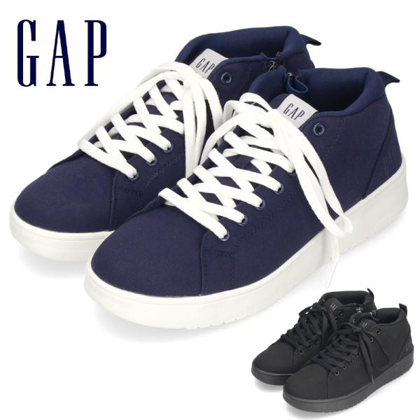 ギャップ スニーカー 防水 レディース メンズ ミッドカット 雨 ブラック 黒 ネイビー 防水スニーカー GAP GPU22514