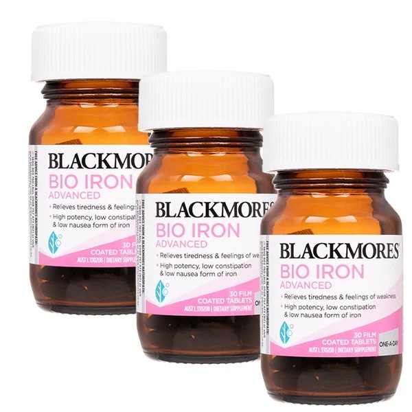 バイオアイロンアドバンスド 30錠　3本　鉄分　ブラックモアズ　Blackmores 海外直送　日時指定不可