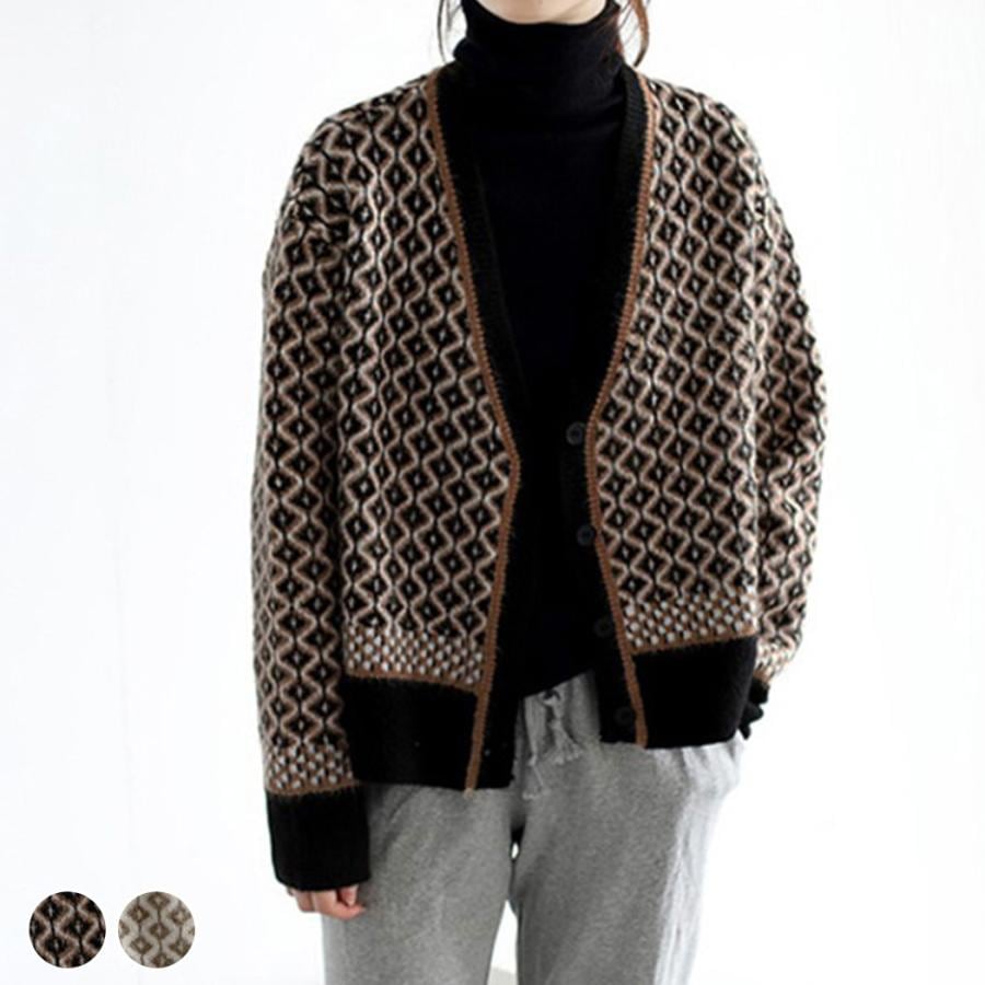 【即納】販売最低価！カーディガン ボレロ レディース 切り替えニット Vネック 羽織り リブニット トップス ミディアム丈 中厚手