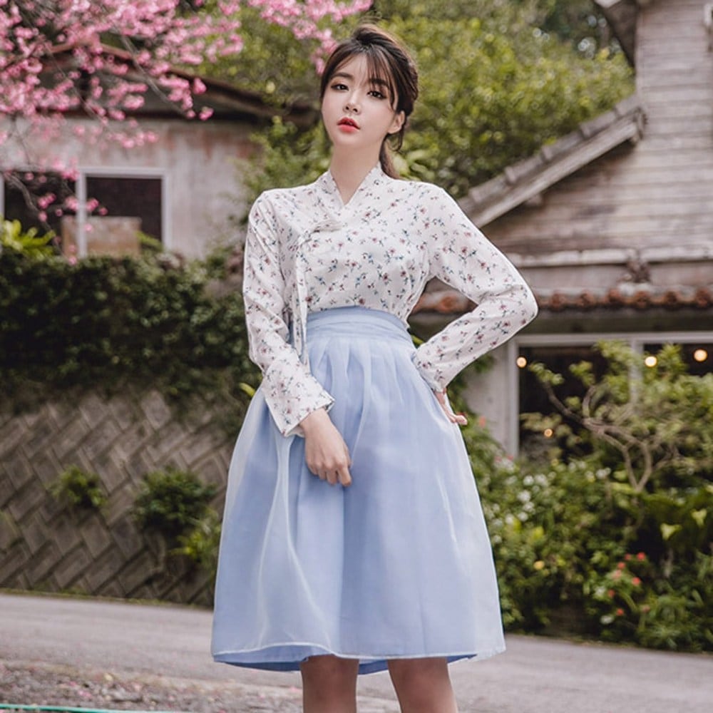 暮らし韓服セット 水彩の小環+アンカー別 ウエストスカート 桜旅行ver.