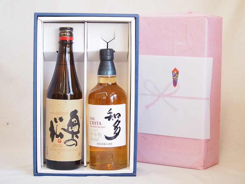 感謝贈り物ボックス 洋酒日本酒2本セット(ウイスキー知多700ml 吟醸奥の松720ml)