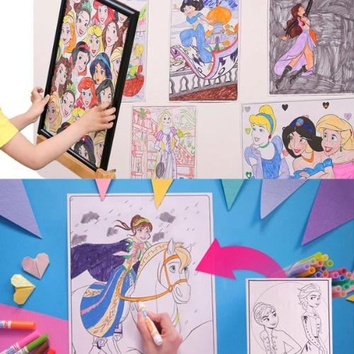 クレヨラプリンセス描画セットクレヨンマーカーカラーリング面白いぬり絵絵アートアートアクティビティ