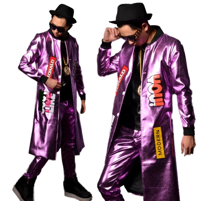 ダンスウェア ファッション ダンス衣装 レザージャケット トラックジャケット ヒップホップ メンズ ジャズダンス MENS JAZZ DS ストリート系 B系 ステージ衣装 男性用 演出服 細身