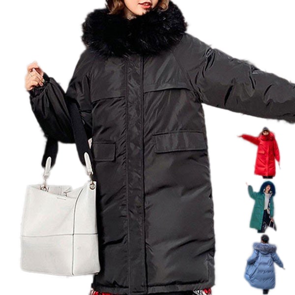 ダウンコート レディース 中綿 ジャケット ロング ファーフード 厚手 5,208円