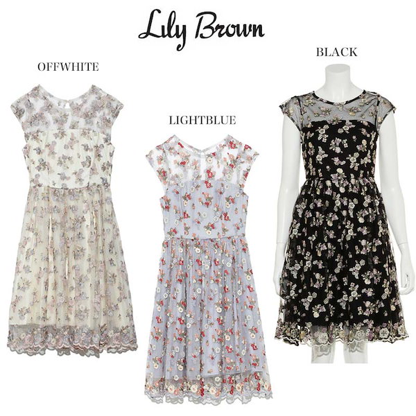 LILY BROWN リリーブラウン 通販 フラワー刺繍チュールワンピース lwfo191128/2019春夏