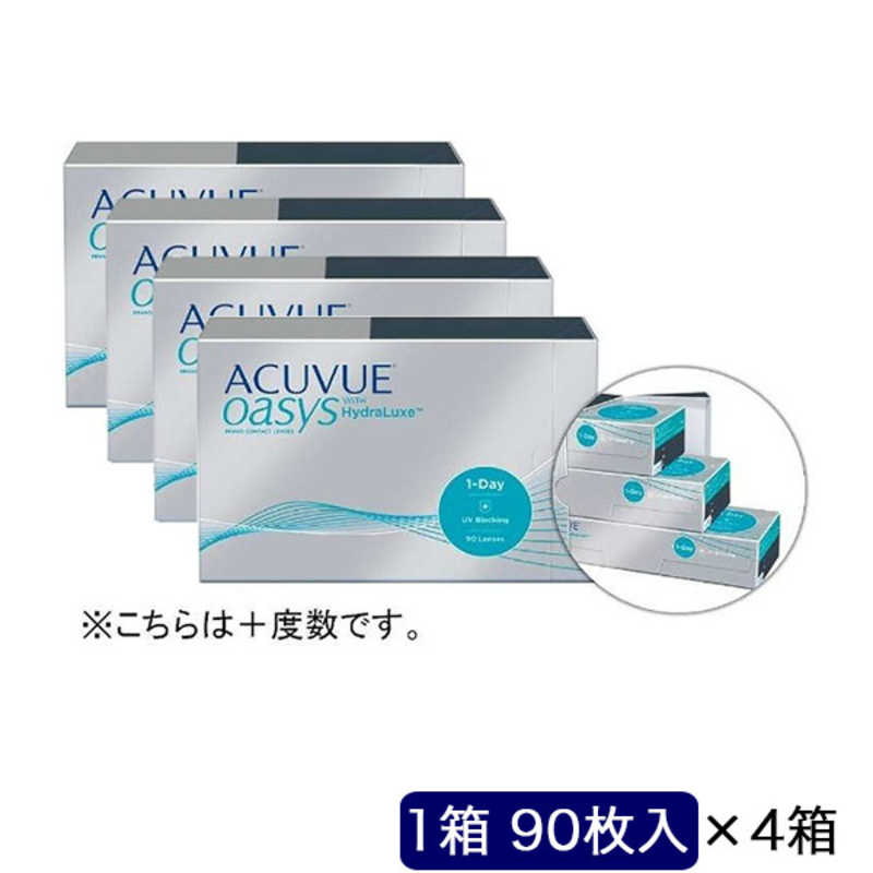 ジョンソン＆ジョンソン　(度あり/+1.00) 「4箱セット」ワンデー アキュビュー オアシス (BC9.0/DIA14.3)