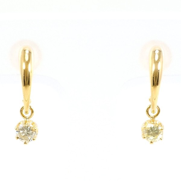 K18 18金 YG イエローゴールド ピアス イエローダイヤ 0.15×2 ジュエリー 中古