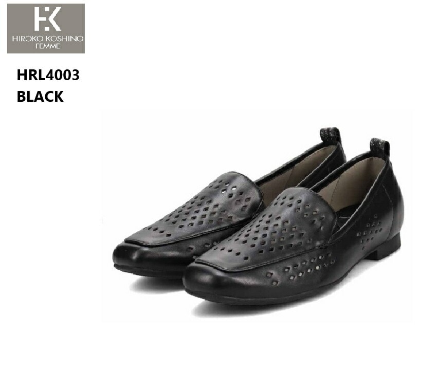 ヒロココシノ(HIROKO KOSHINO FEMME)HRL4003 インヒールモカシンカジュアルパンプス ペタンコヒールはかわいいけれどちょっと歩きにくいそんなマイナス面を排除した履きやすさを実感