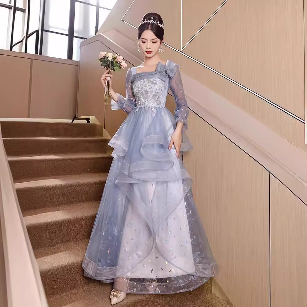 青いイブニングドレス2024主催宴会気質芸術試験少女