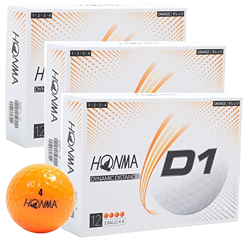 HONMA 本間ゴルフボール D1 2020モデル オレンジ 12球入り／ダース*3箱セット（合計3