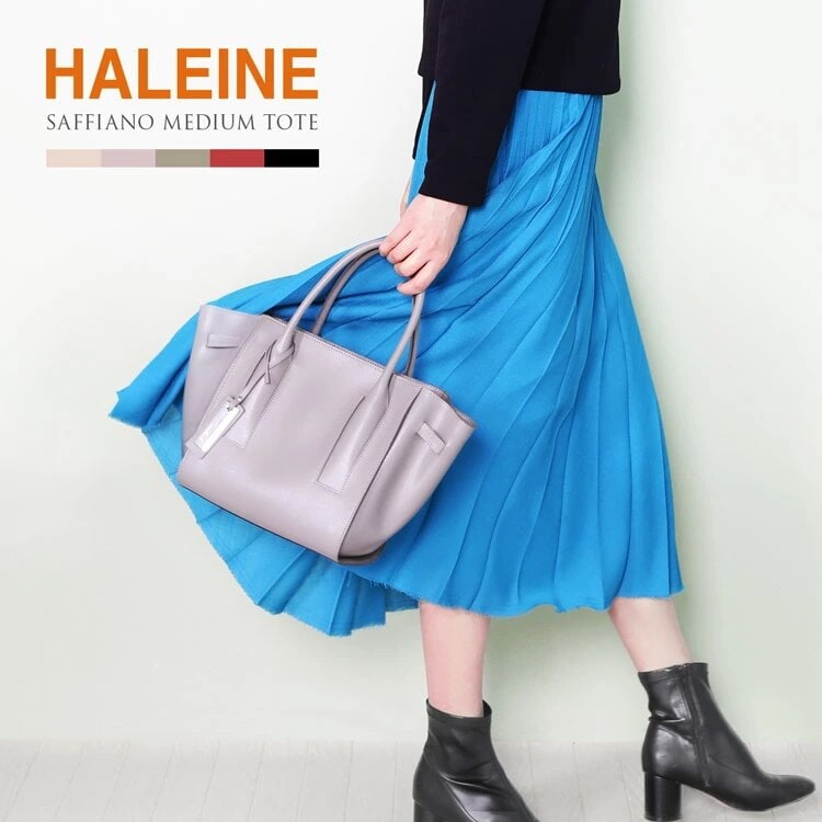 [HALEINE]サフィアーノレザーハンドバッグ