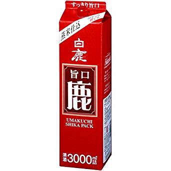 【送料無料】辰馬本家酒造 白鹿 旨口 鹿パック 3000ml 3L4本【北海道沖縄県東北四国九州地方は必ず送料がかかります】