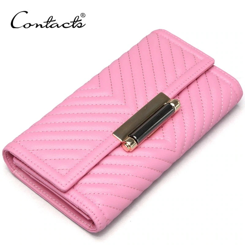 牛革ファッション刺繍女性長財布多機能長型カジュアル多カード位レディース革クリップ