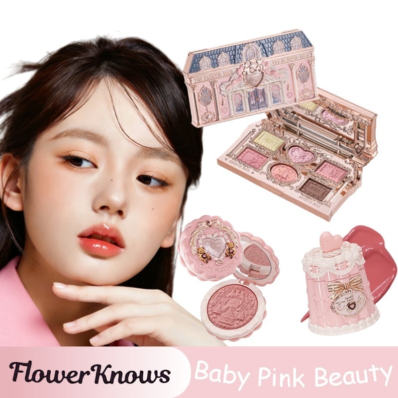 FLOWER KNOWS【限定 スウィートベアシリーズ福袋】アイシャドウ/チーク/リップ 各1点入り（カラーランダム） アイシャドウブラシ付き 可愛いメイク 3点セット