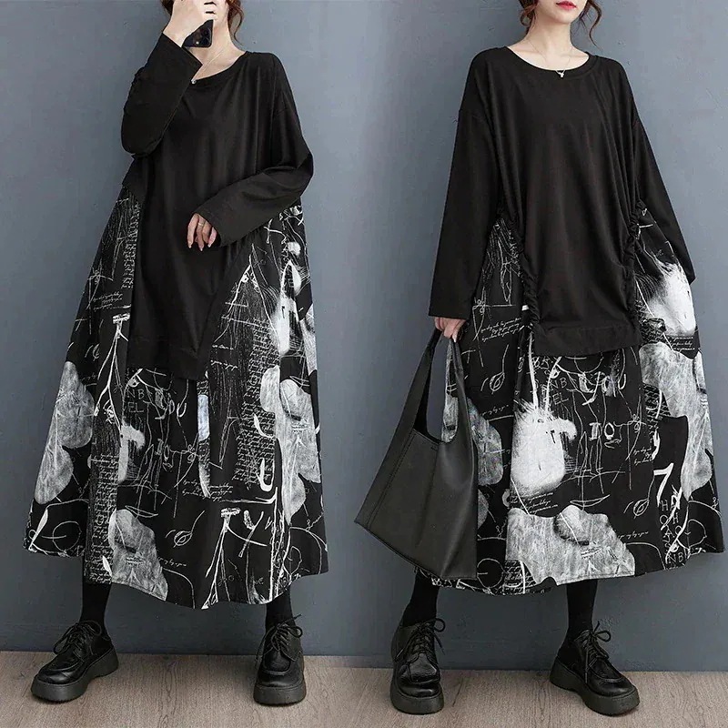 春夏 切り替え ワンピース 通勤 着痩せ ロングワンピース 高級感 長袖ワンピース レディース30%制限