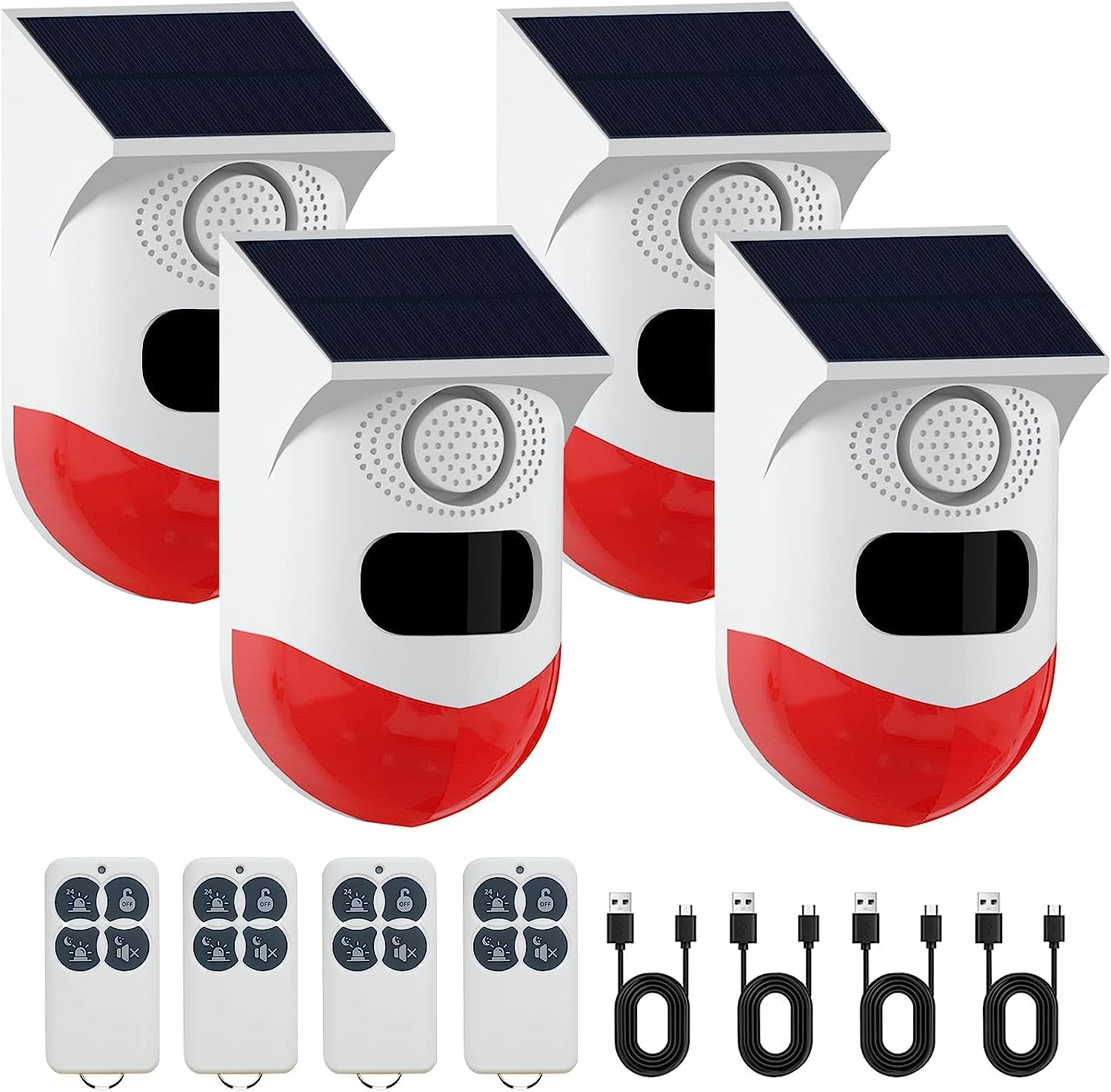 爆売れ中ソーラー 防犯アラーム 太陽警告灯 屋外 ソーラー式人感センサー ホームセキュリティアラーム 警報機 壁掛け 盗難防止 防犯対策 屋外 農場 工場 倉庫 果樹園 茶園 倉庫 駐車場 田舎 動物