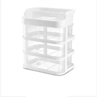 プラスチック卓上引き出し式化粧品収納ケース鏡付き透明卓上マスクアクセサリー収納整理