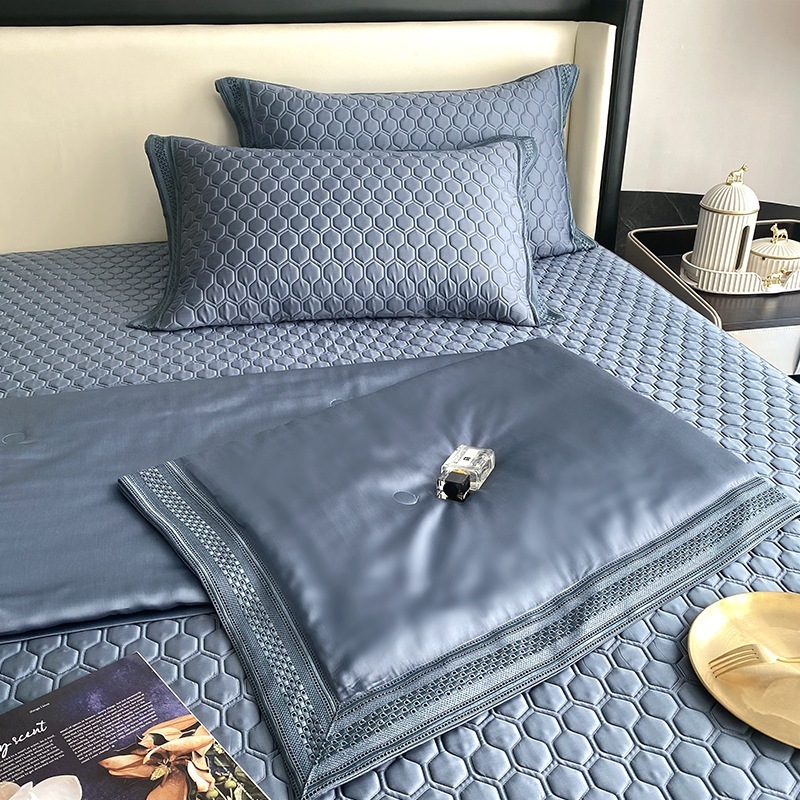 卸売シンプルサマー100sリヨセル繊維サマーキルト4点ラテックスフィットマットタイプ洗える洗濯機洗い可能