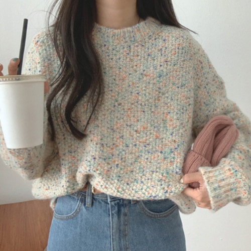 カラフルガーリーニット セーター. ニット トップス レディース 可愛い オルチャン 韓国 A2253 5,681円