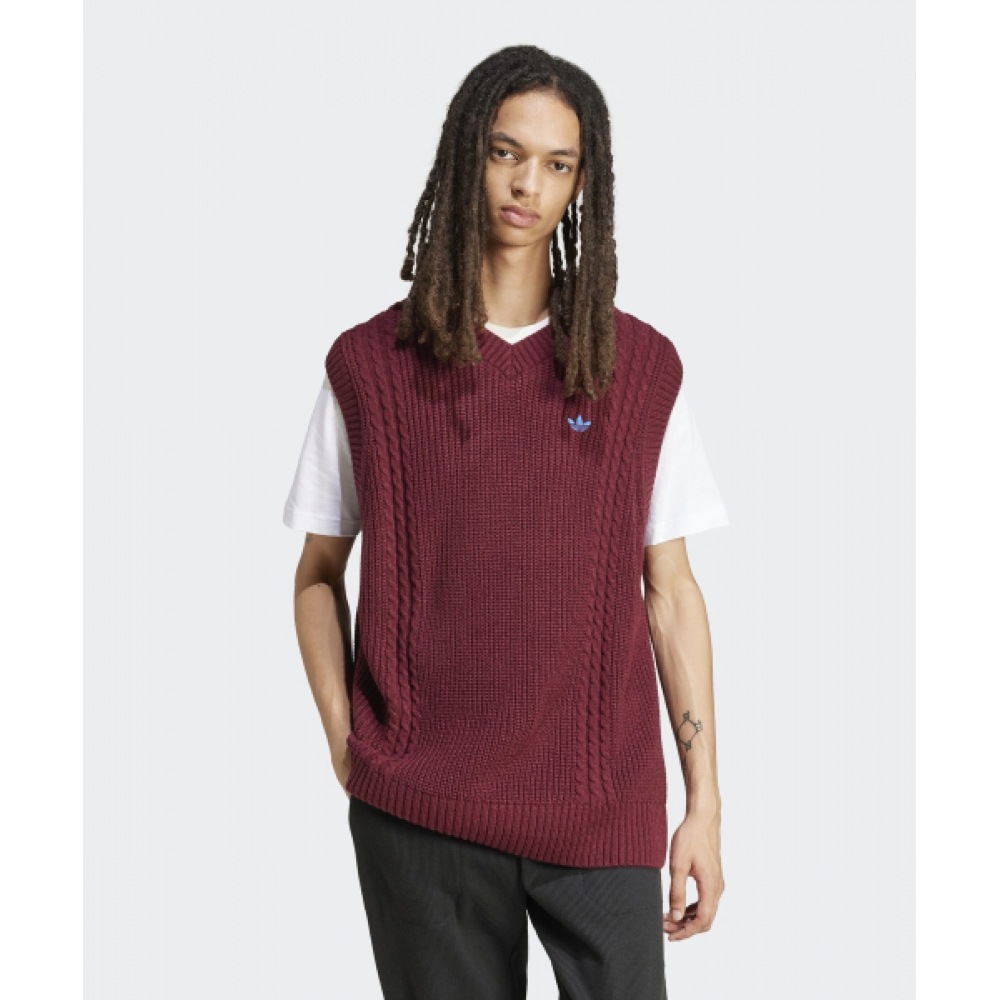 アディダス 70年代ニットベスト-シャドーレッド/JN5974