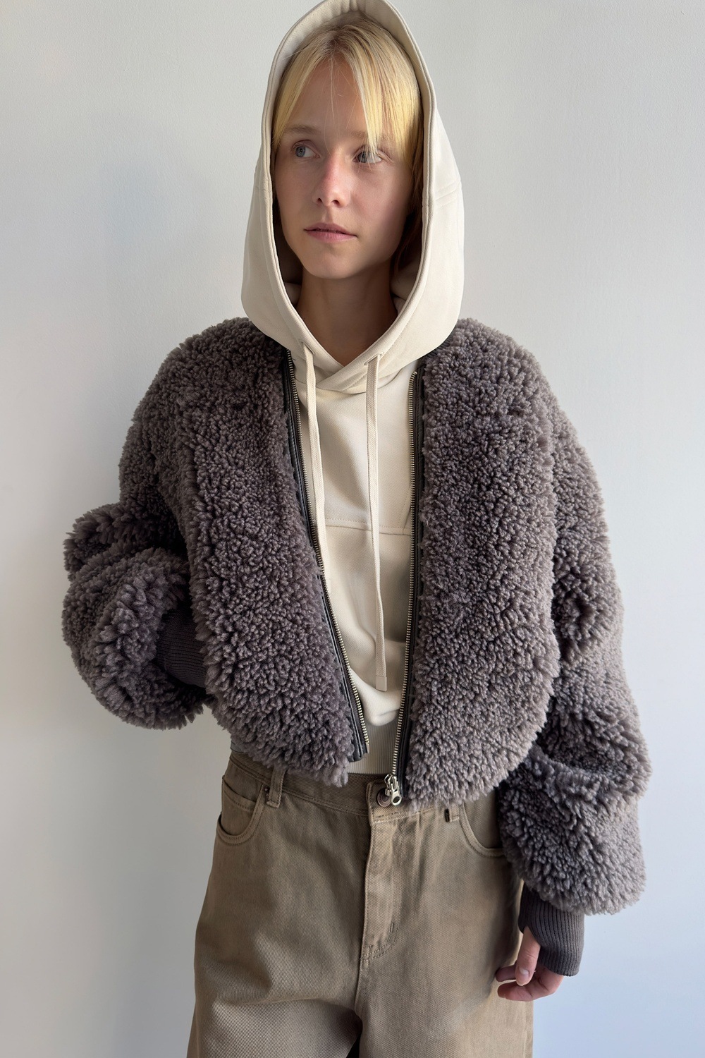 【LOW CLASSIC】 SHEARLING BLOUSON : PURPLE