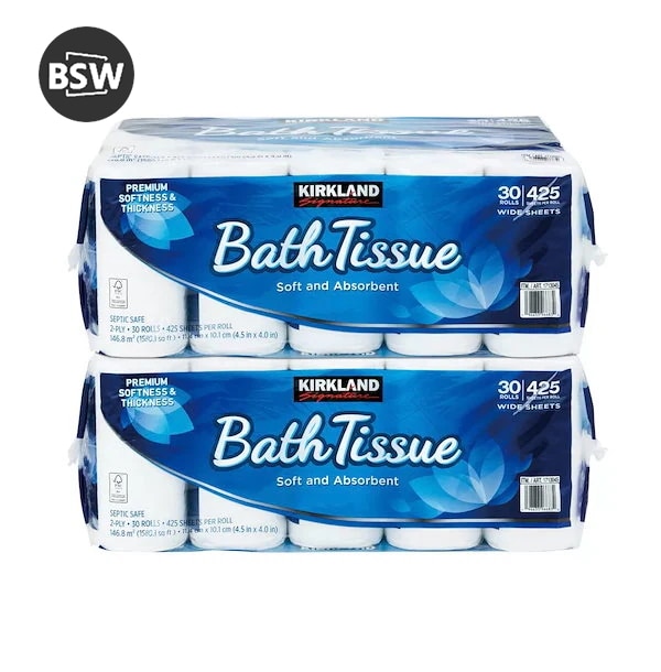 BSW 日本製トイレットペーパー トイレペーパー コストコ通販 KIRKLAN カーク ランド シグネチャー バスティッシュ ダブル(2枚重ね)30ロール セット