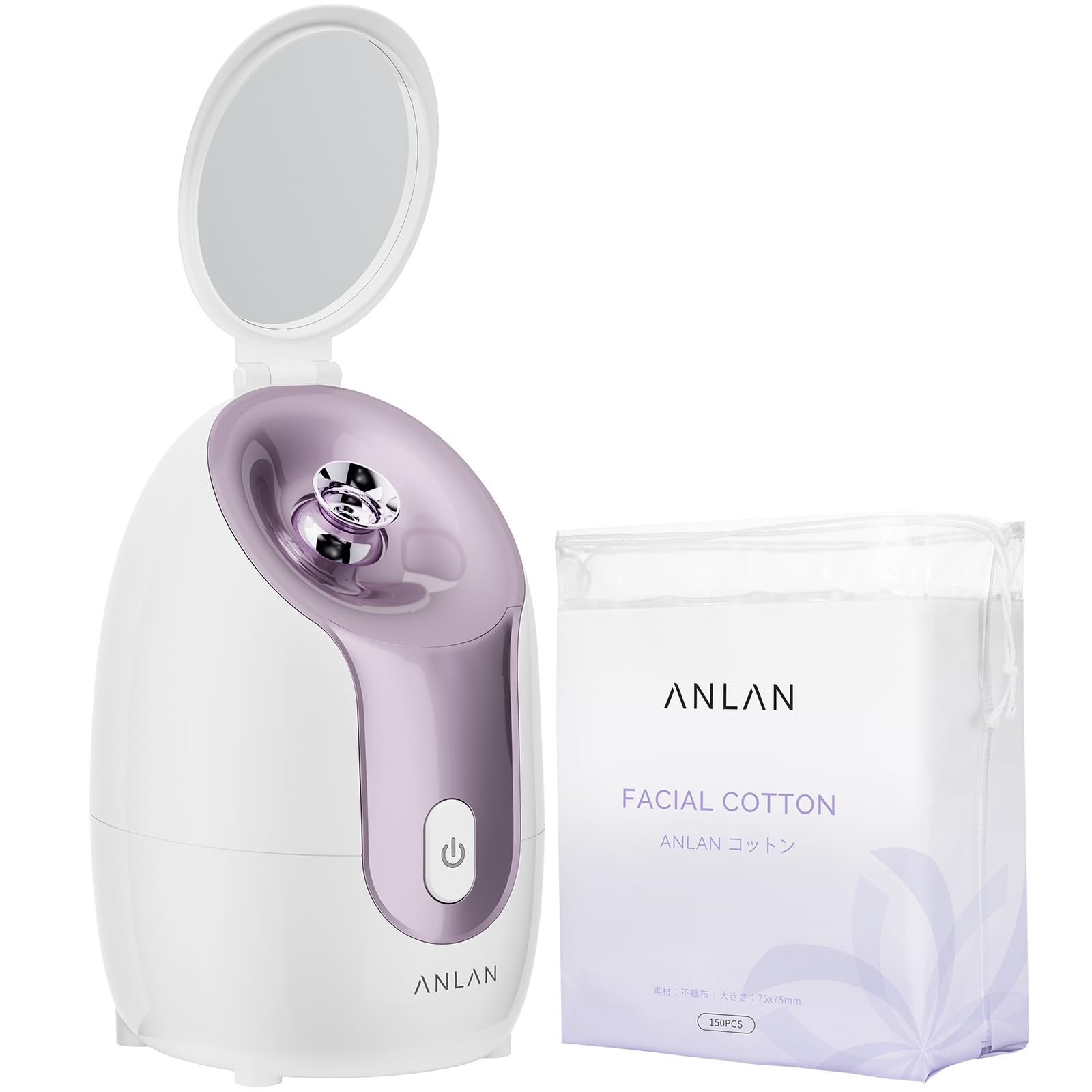 【美人百花微粒子化スチーマー美顔器部門NO1】ANLAN 毛穴スチーマー 美顔器 フェイススチーマー 水道水OK 濃密ナノミスト 温熱ケア スチーマー メイク落とし 毛穴清潔 顔 乾燥対策 小型 保湿