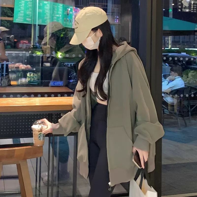 パーカー レディース トップス フード付き 長袖 ジッパー 前開き 無地 ルーズ 大人可愛い きれいめ シンプル 上品 お洒落 かっこいい レトロ こなれ感 ラフ 白 ゆったり オルチャン 20代