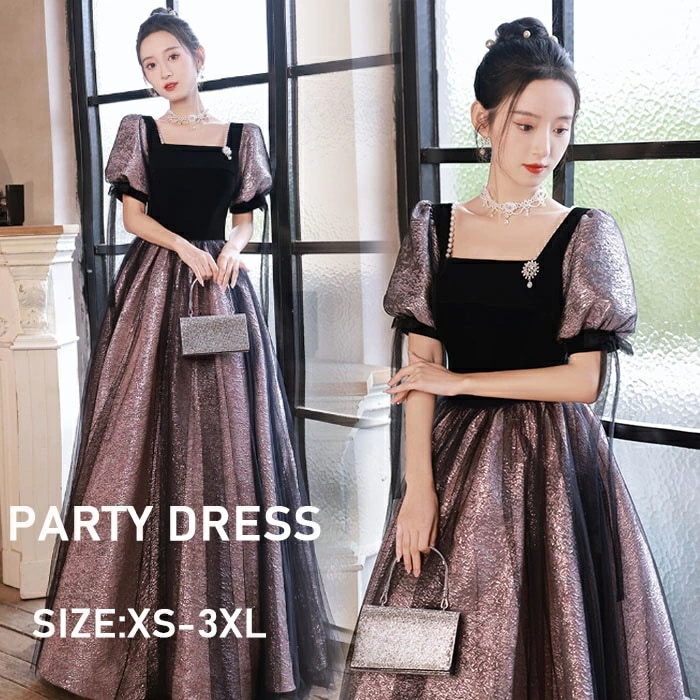 高品質保証パーティードレス 結婚式 結婚式ドレス ピアノ発表会 リボンあり 半袖 結婚式ワンピース ロングドレス エレガント フォーマル ドレス 大人 ワンピース シースルー パーティーワンピ 大きい