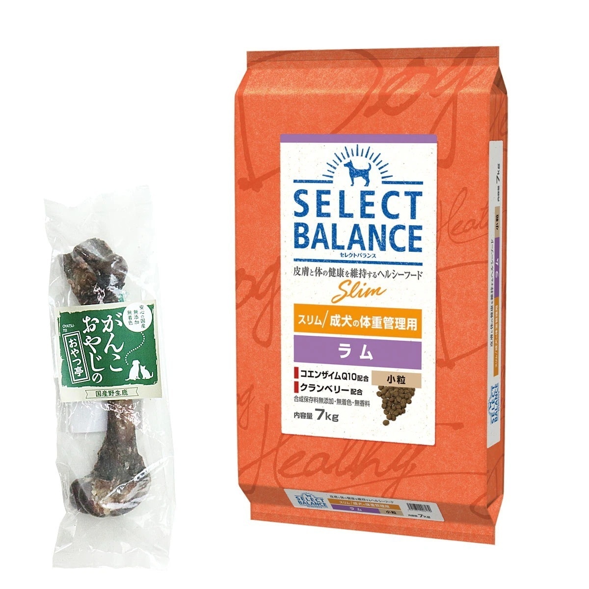 スリムラム 小粒7kg【国産鹿レッグボーン 1本Mサイズ付き】犬 ドッグフード