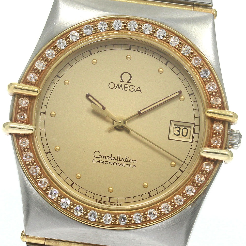オメガ OMEGA コンステレーション ダイヤベゼル フルバー クォーツ メンズ _846415【中古】