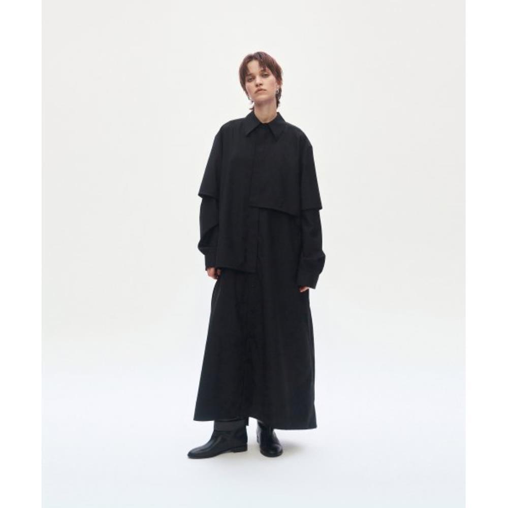 TREEMINGBIRD 3way Layered Shirt Onepiece Black TMB233O