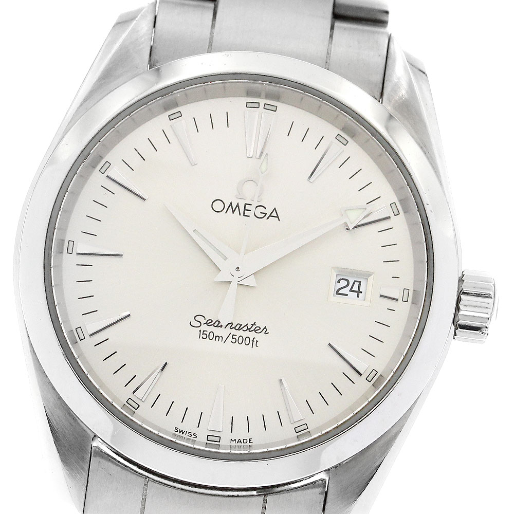オメガ OMEGA 2518.30 シーマスター アクアテラ デイト クォーツ メンズ 保証書付き_886842【中古】