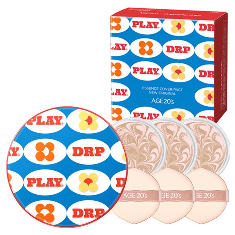 ドロップドロップ2ケース+ニューオリジナルリフィル3pセット レッド(ケース) 21号 ピンクラテ( 팩트)