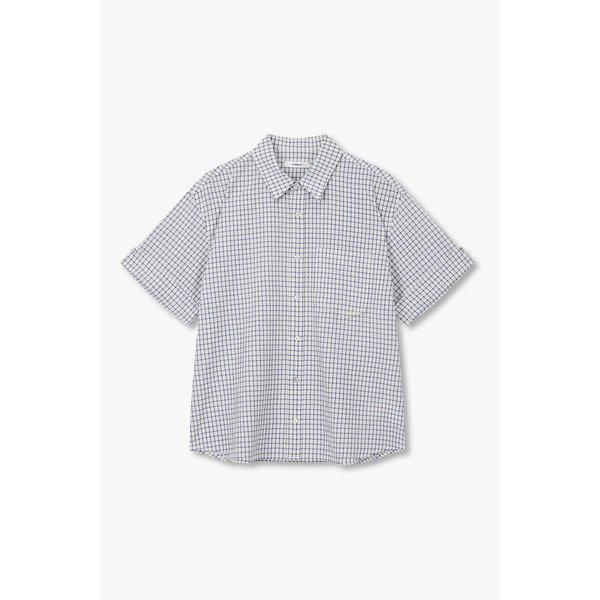 [MEN] ロールアップディテールチェック半袖シャツ 9156221313002