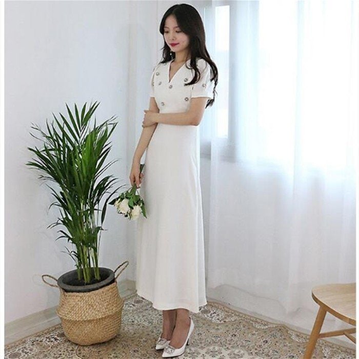 半袖 ミモレ丈 ウェディグドレス 二次会 花嫁 パーティドレス 結婚式 白 ワンピース 演奏会 大きいサイズ 小さいサイズ ドレス 発表会 安い 前撮り