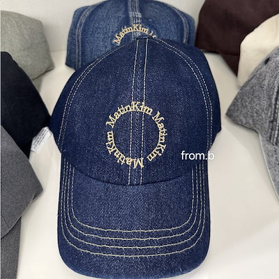 MUSINSA | MATIN KIM DENIM CIRCLE LOGO BALL CAP IN BLUE