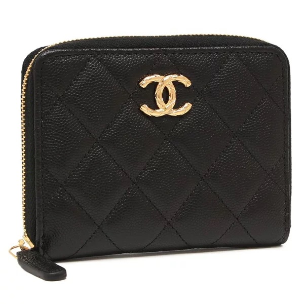 二つ折り財布 小銭入れ コインケース マトラッセ キルティング ミニ財布 CCマーク ブラック AP5016 B22653 94305