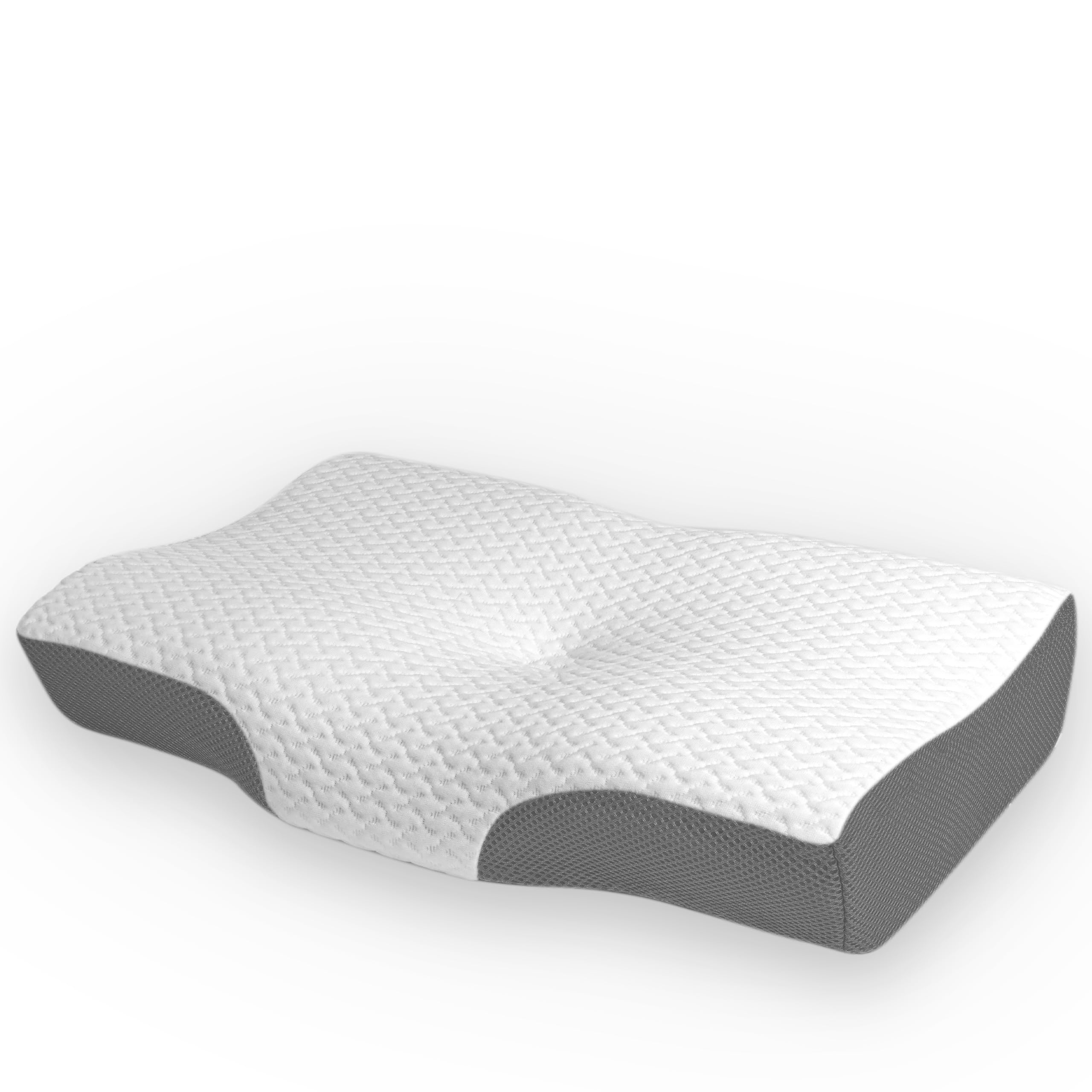 DreamCat s 枕 低反発 日本製 まくら 高さ調節 仰向き 横向き 凹型の中空設計 頭が安定 寝返りやすい pillow for sleeping 幅32×奥行53cm グレー
