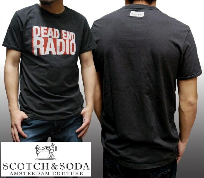 スコッチ&ソーダ SCOTCH&SODA メンズ 半袖 Tシャツ DEAD END RADIO ブラック シャツ safari サファリ OCEANS オーシャンズ 掲載 スコッチアンドソーダ ヴィン
